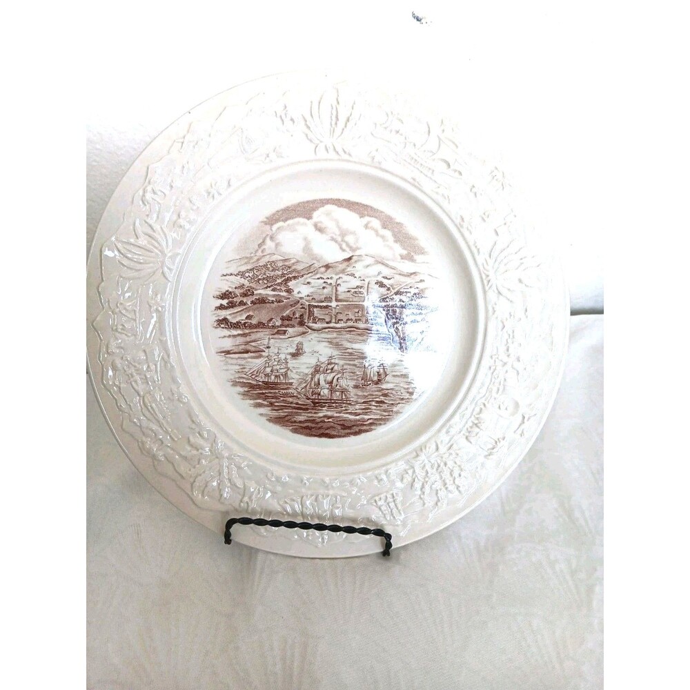 1939 Wedgwood San Francisco 1846 Plate Cali Republic First Edition Barker Bros.